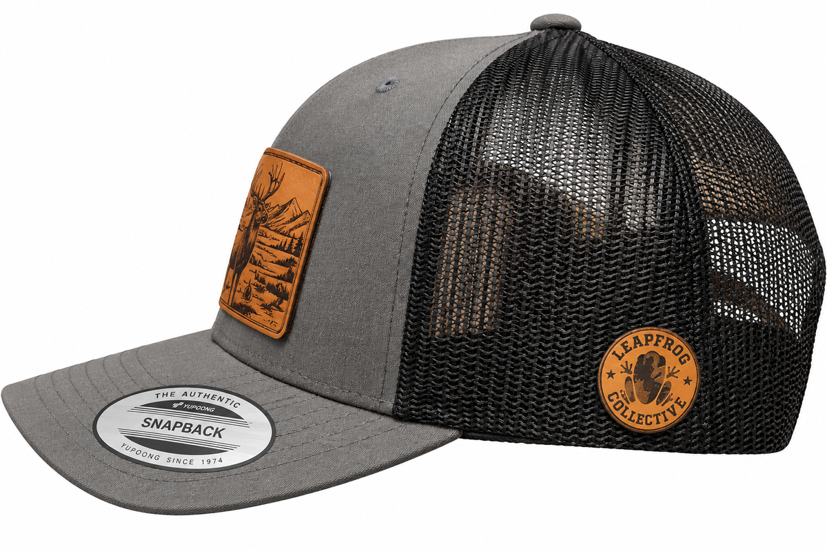 Leapfrog Collective High Country Bull Elk Bugle Leather Patch Hat