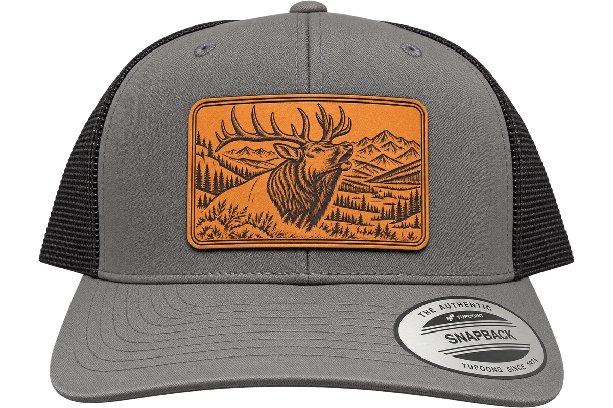 Leapfrog Collective High Country Bull Elk Bugle Leather Patch Hat