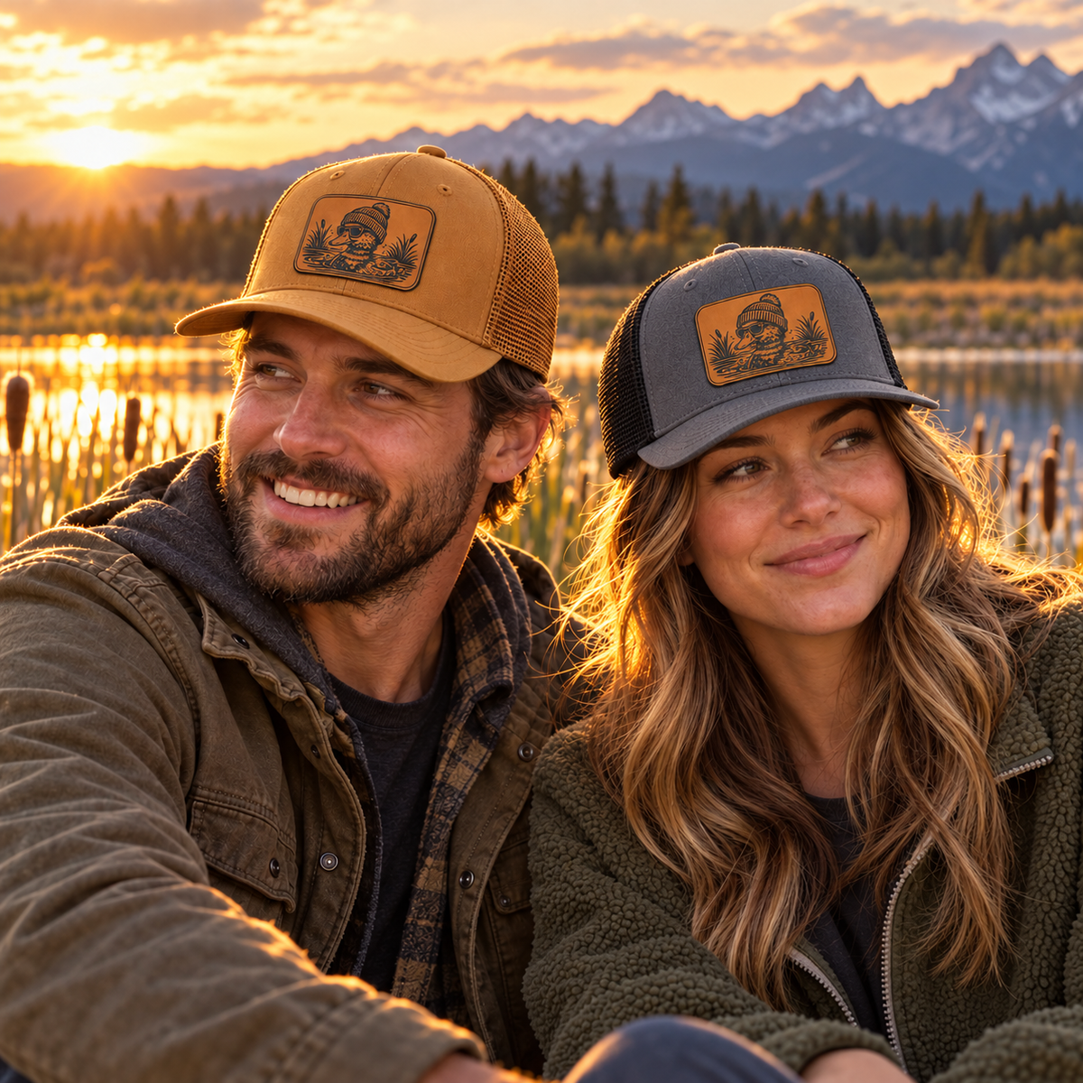 Leapfrog Collective Cool Duck Leather Patch Trucker Hat