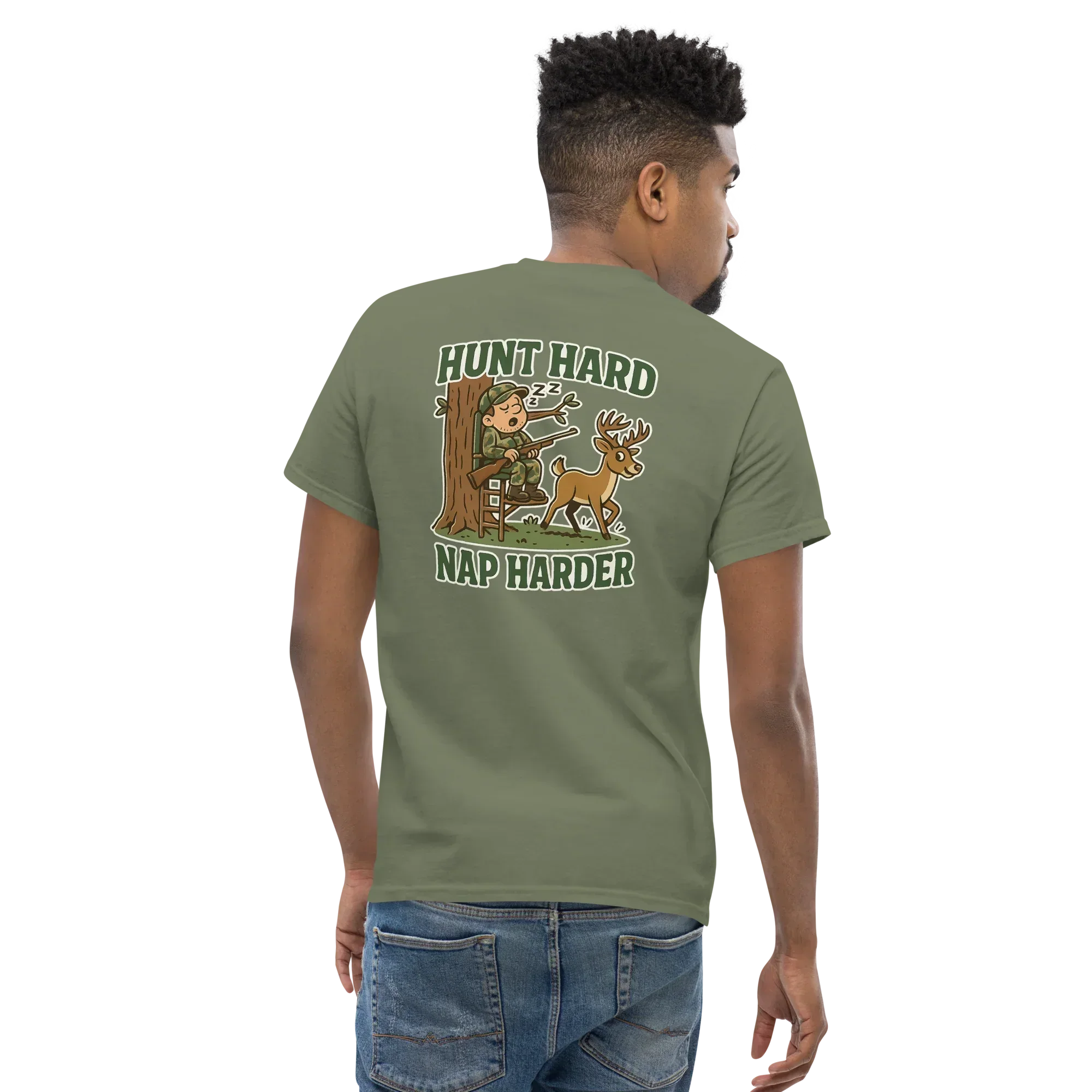 Hunter Humor Hunt Hard Nap Harder T-Shirt
